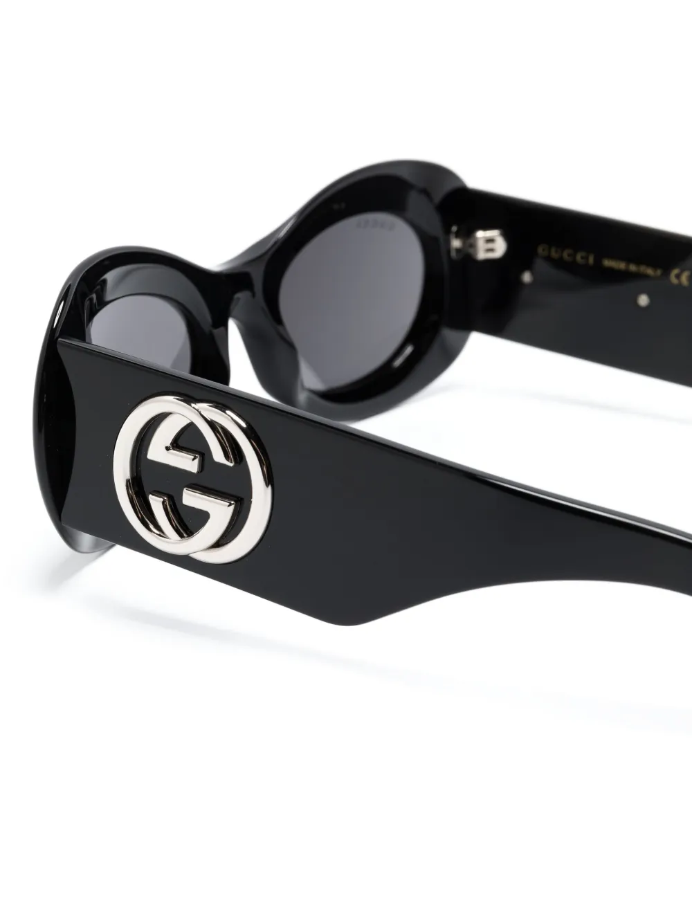 Gucci Eyewear GG zonnebril met ovaal montuur Zwart