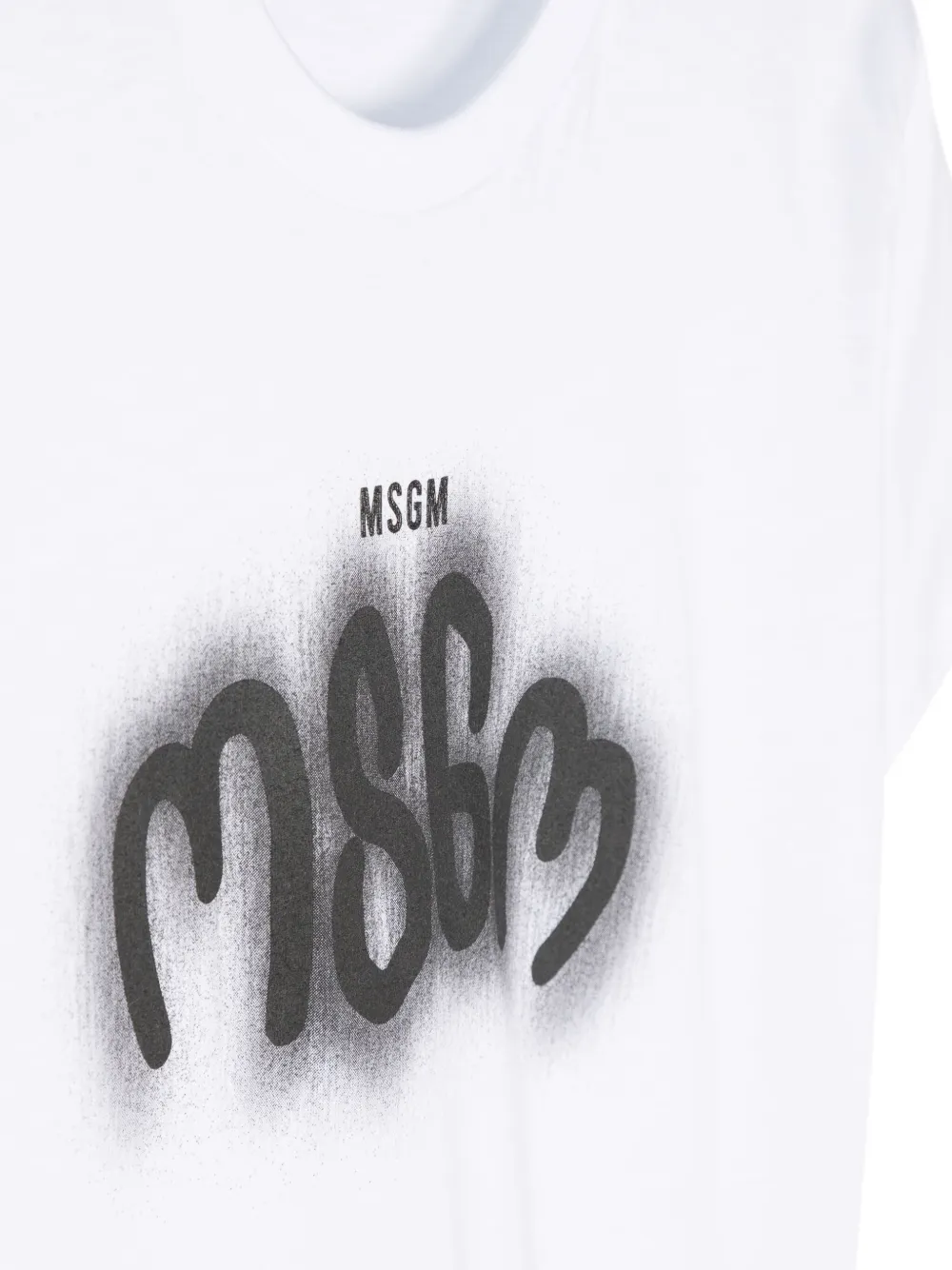 MSGM Kids Katoenen T-shirt met logoprint Wit