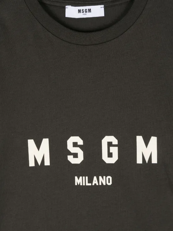 【送料&関税込】MSGM T-shirt With Logo Cotton T-shirt in solid colour with logo - MSGM Official
