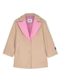 MSGM Kids colour-block felted coat - Neutrals