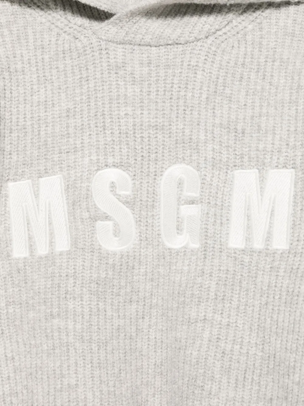 MSGM Kids Hoodie met gebreide van visser Grijs
