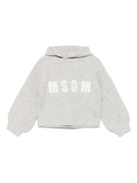 MSGM Kids fisherman's-knit hoodie