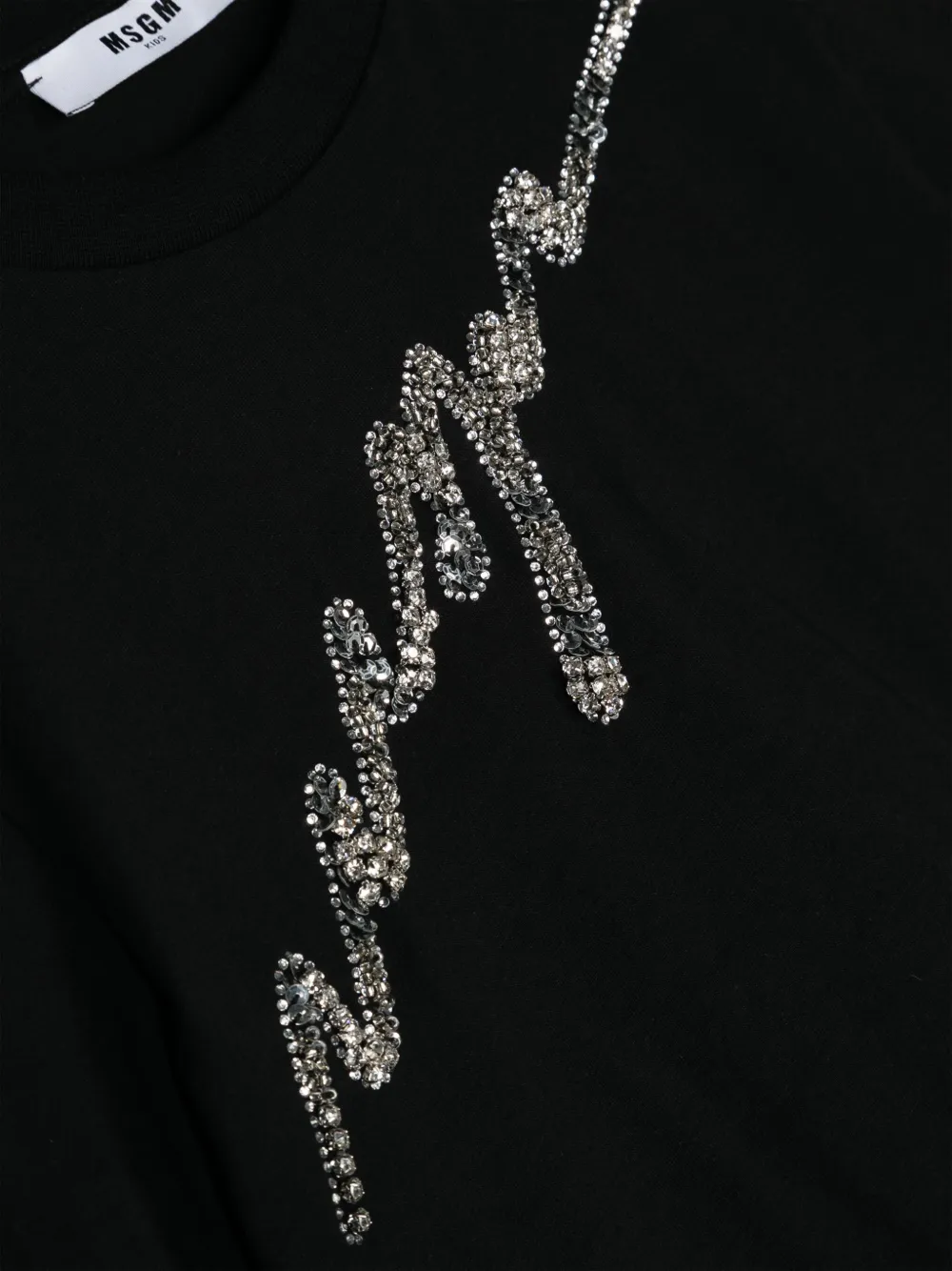 MSGM Kids Cropped T-shirt Zwart