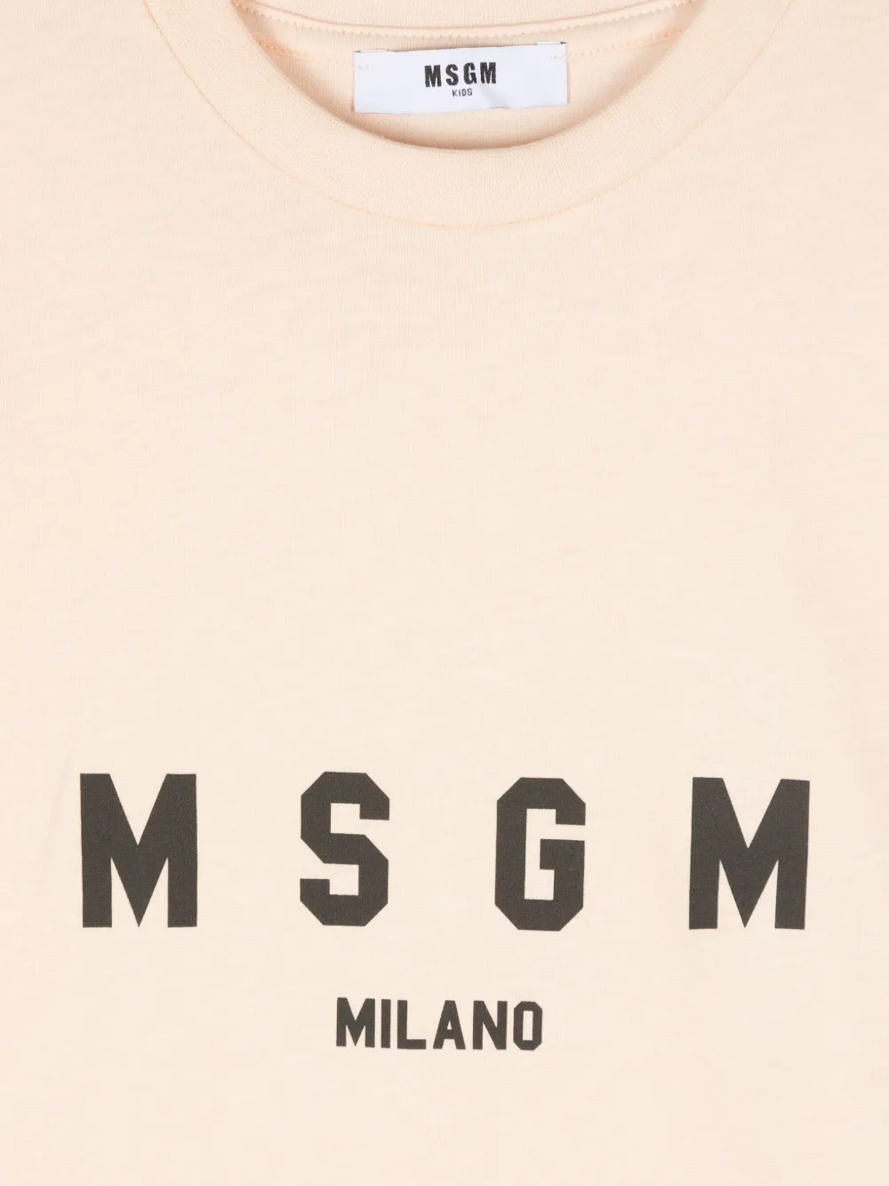 Msgm Logo-print T-shirt In Neutrals