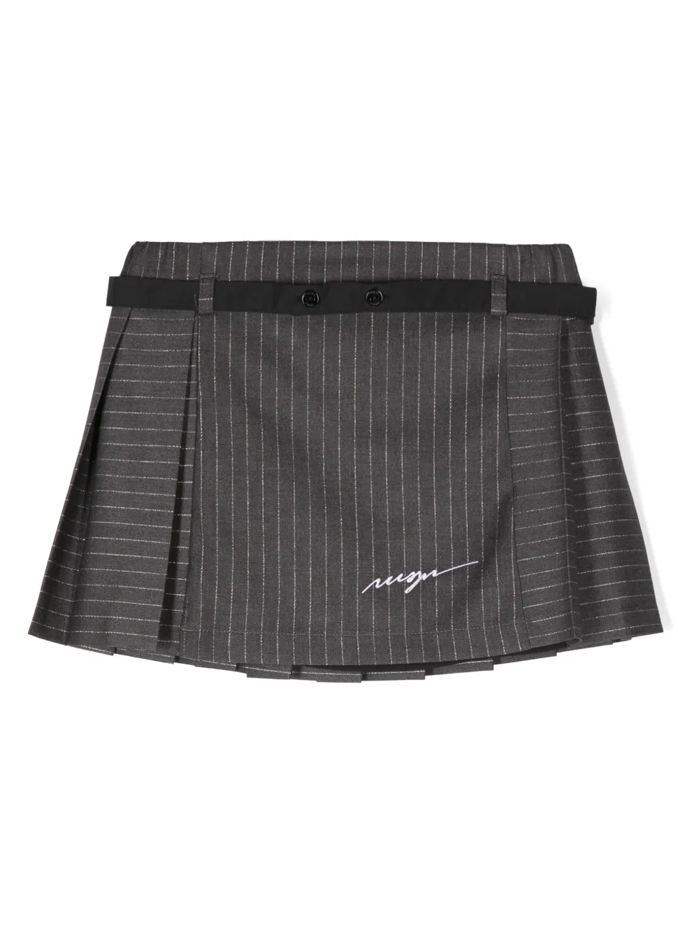 Msgm Pinstriped Lurex Mini Skirt In Grey