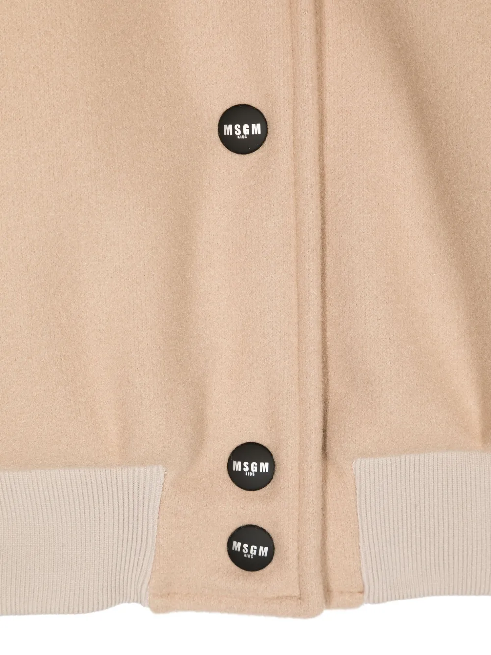 MSGM Kids Vilten bomberjack met geborduurd logo Beige