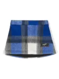 MSGM Kids checked mini skirt - Blue