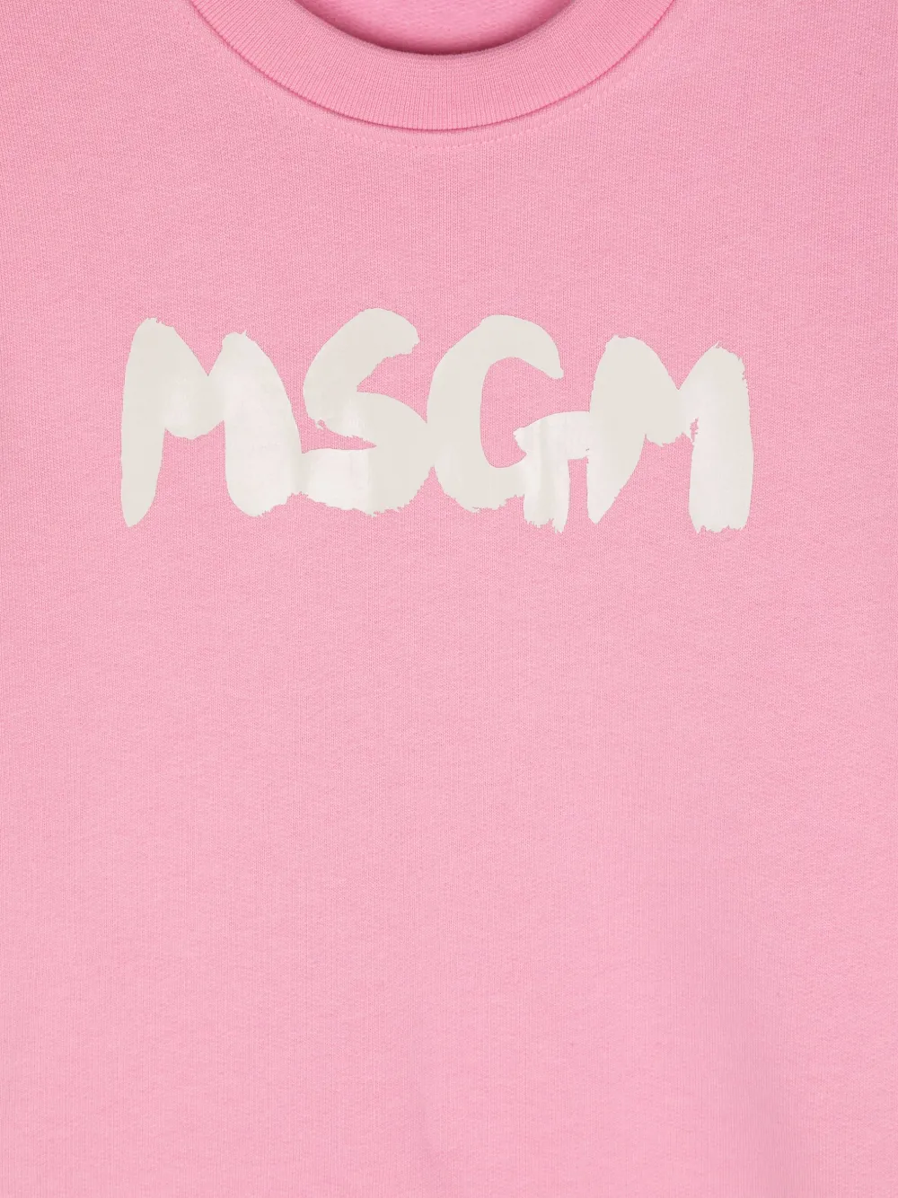 Msgm Logo-print Jersey Minidress In Pink