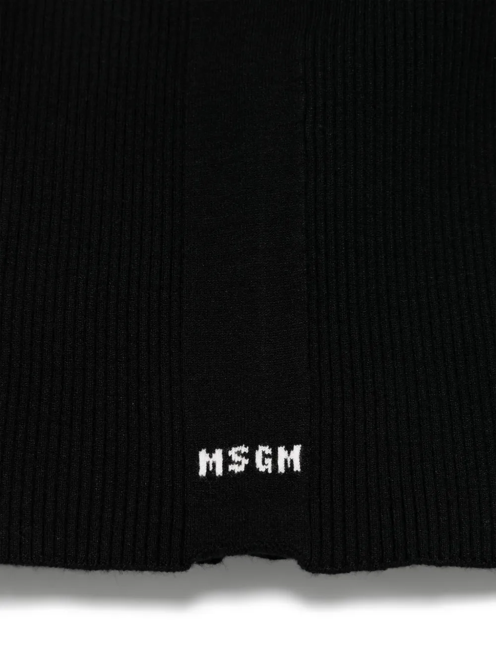 MSGM Kids Ribgebreide rok Zwart