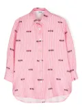 MSGM Kids logo-print striped shirt - Pink