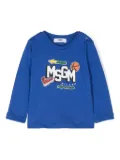 MSGM Kids logo-print T-shirt - Blue