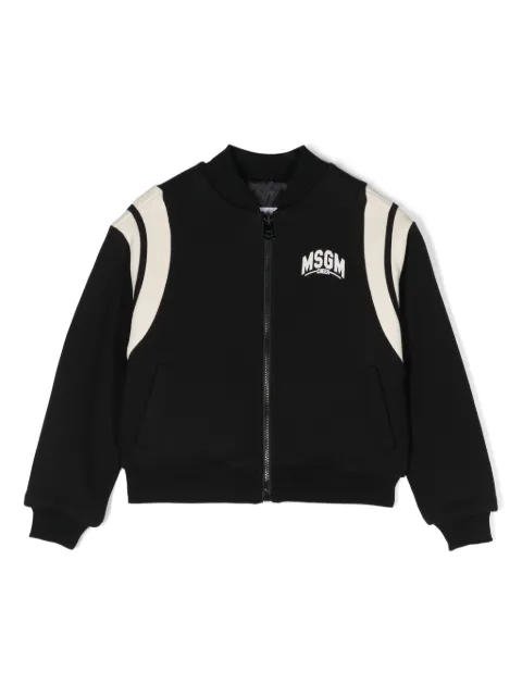MSGM Kids Jaqueta bomber com estampa de logo
