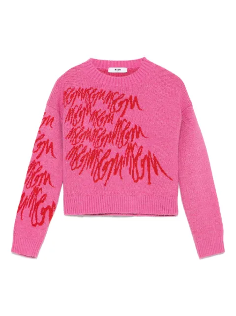 MSGM Kids Suéter em jacquard com padronagem