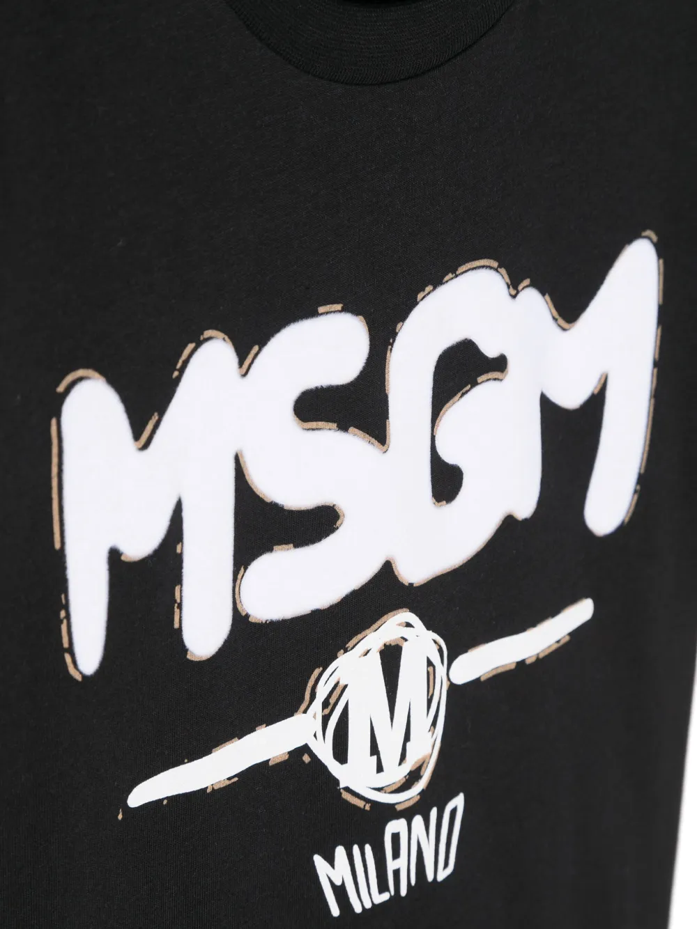 MSGM Kids T-shirt met logo Zwart