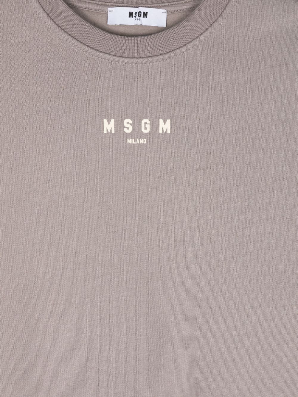 Shop Msgm Logo-print Sweatshirt In Grey