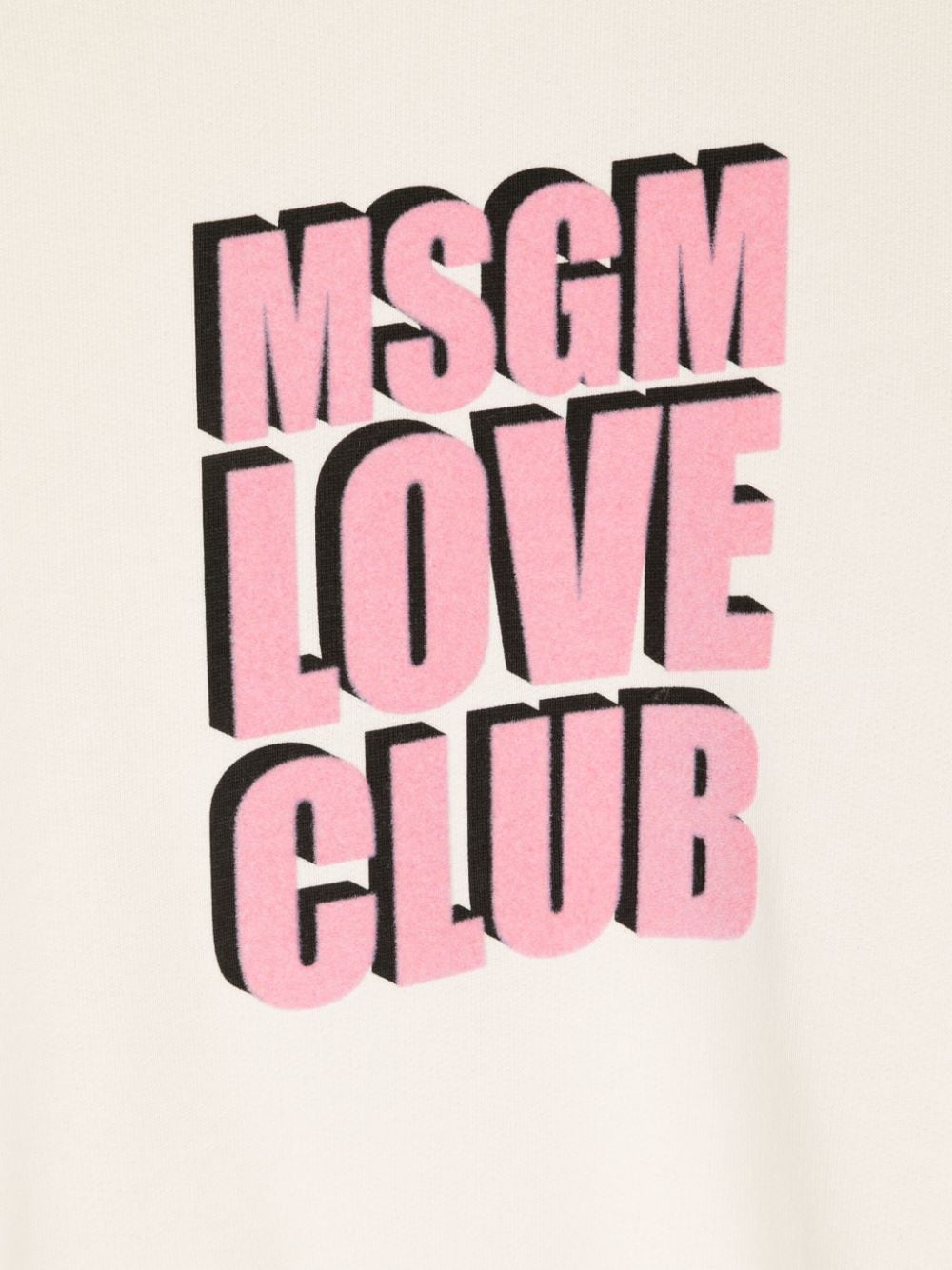 Shop Msgm Flocked-slogan Cotton Sweatshirt In Nude