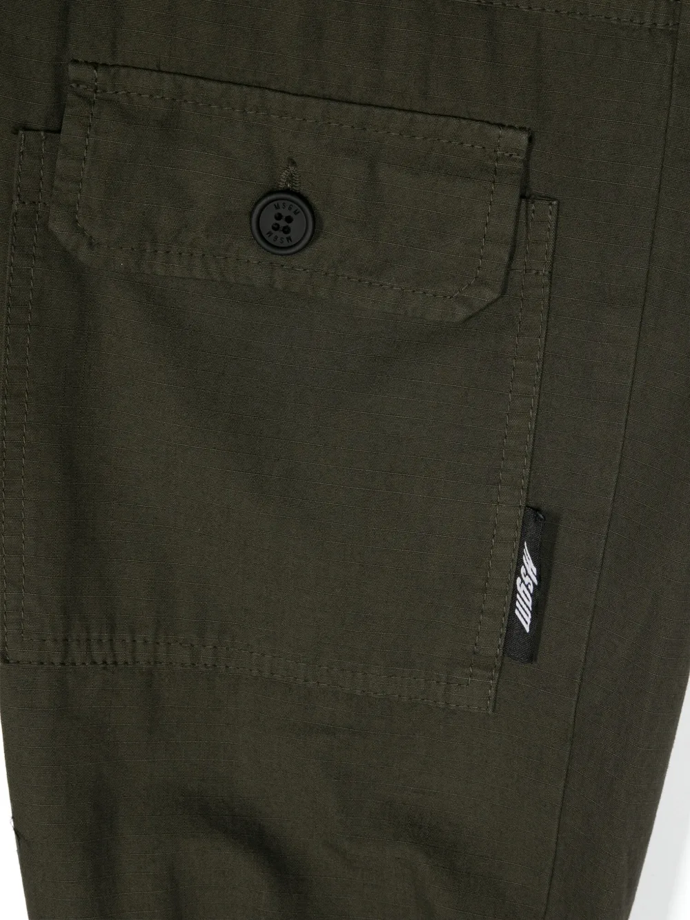 MSGM Kids Katoenen broek met elastische manchetten Groen