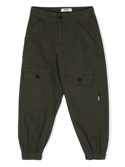 MSGM Kids elasticated-ankles cotton trousers