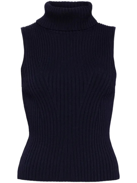 STAUD turtleneck sleeveless knit top