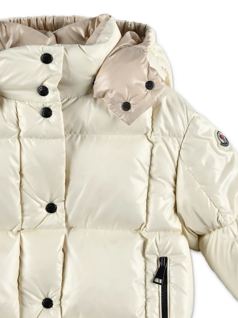 Moncler Enfant Parana donsjack met capuchon Beige