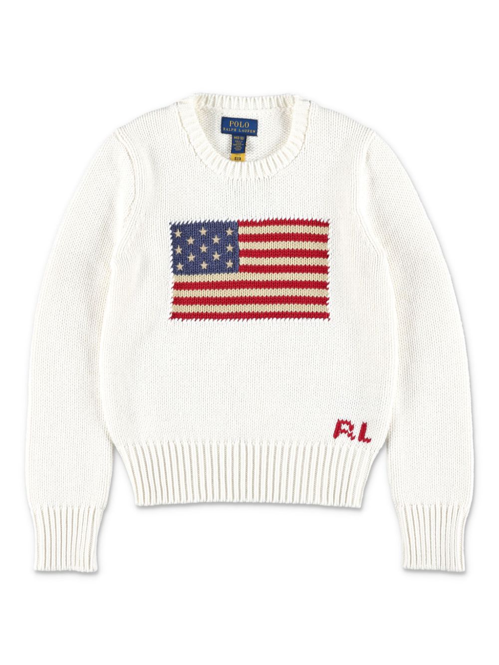 POLO RALPH LAUREN KIDS Flag trui met ronde hals Wit