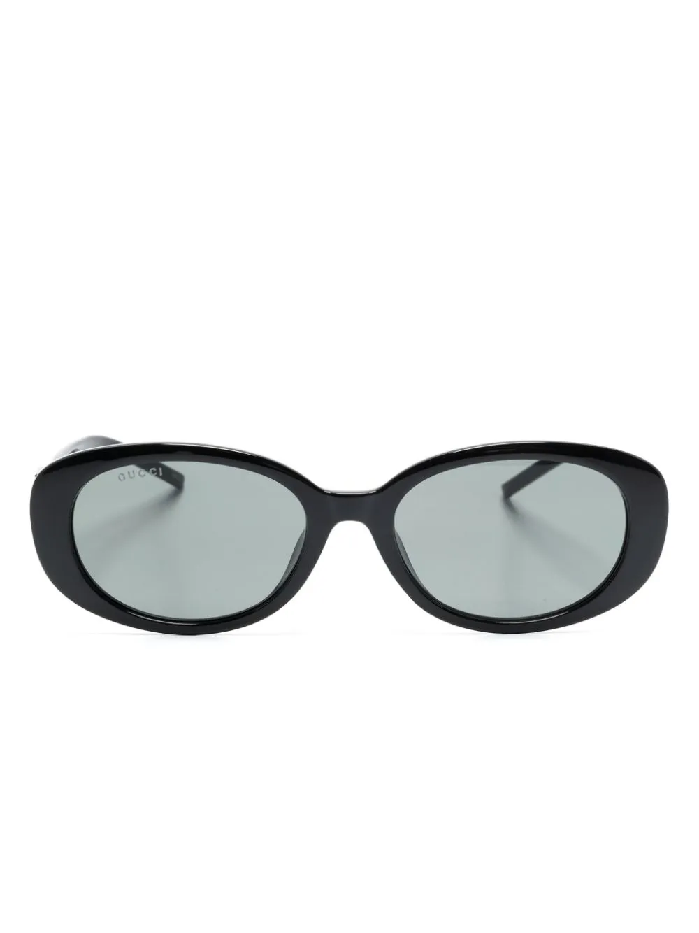Gucci G-motif Oval-frame Sunglasses In Black