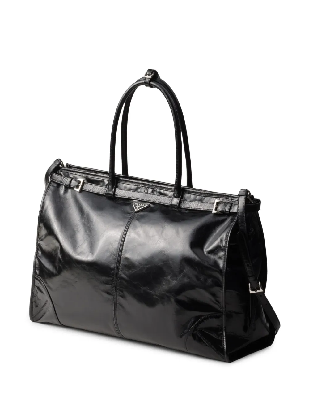 Prada Leren shopper Zwart