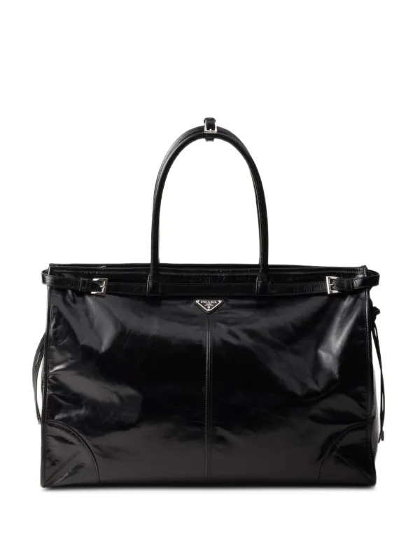 Prada Bonnie レザーハンドバッグ | ブラック | FARFETCH JP