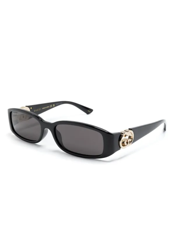 Gucci Eyewear Interlocking G rectangle frame Sunglasses Black FARFETCH AE