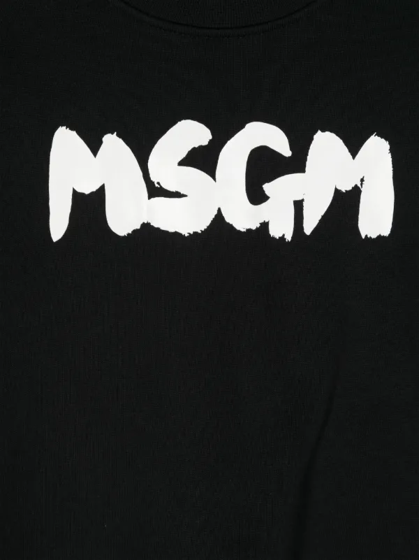 【送料&関税込】MSGM Sweatshirt MSGM - Teen Girls Black Cotton Jewel Sweatshirt