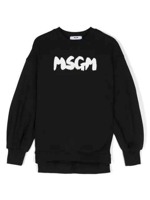 MSGM Kids سويت شيرت قطن بطبعة شعار الماركة