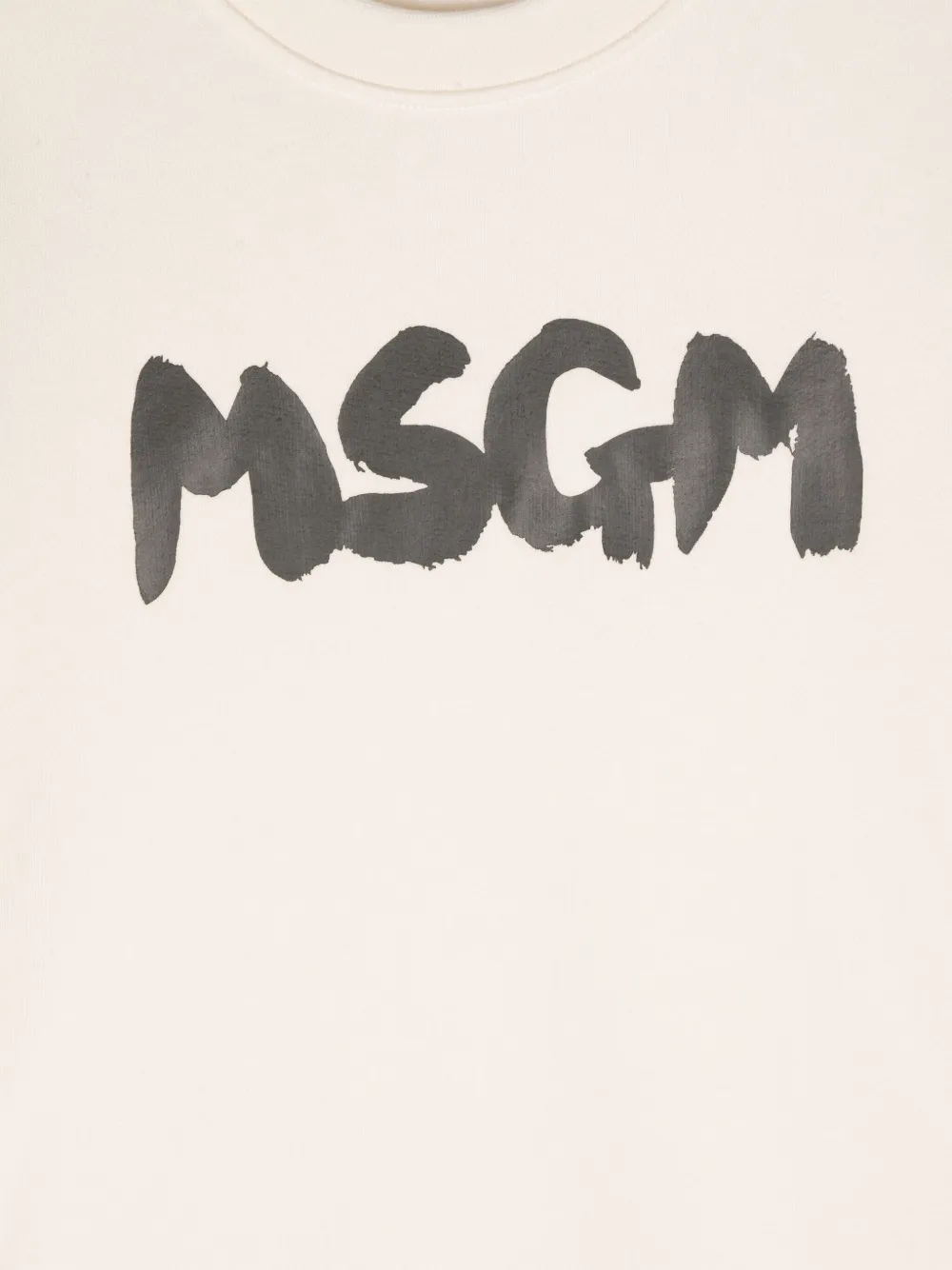 Shop Msgm Logo-print Cotton Sweatshirt In Nude
