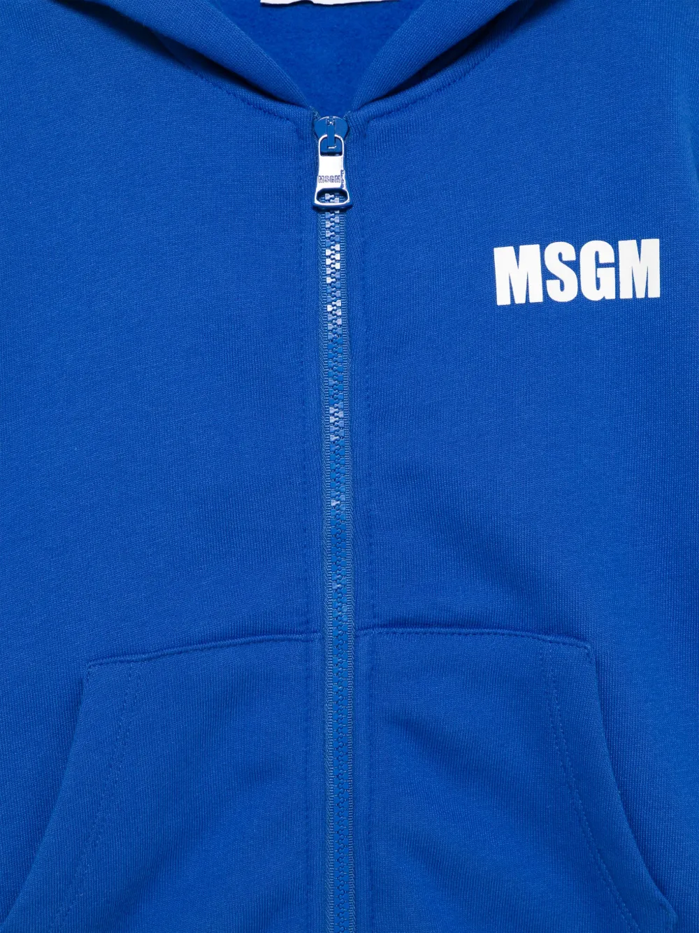 Msgm Logo-print Hoodie In Blue