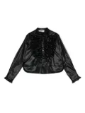 MSGM Kids lamé ruffled shirt - Black
