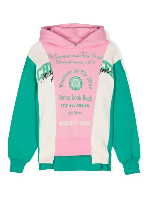 MSGM Kids Patchwork-Hoodie mit Logo-Print