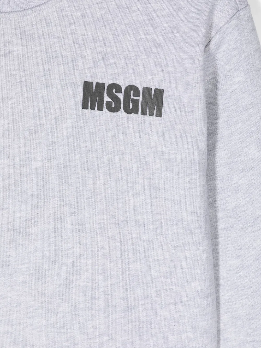 Msgm Logo-print Cotton Sweatshirt In Grey