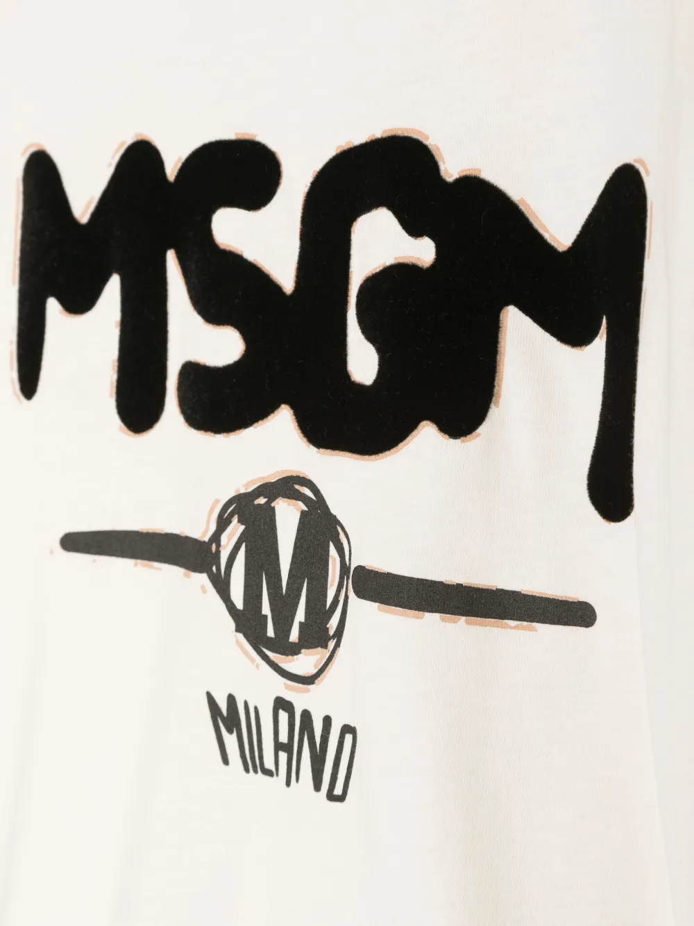 MSGM Kids T-shirt met logo Beige
