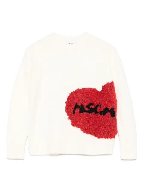 MSGM Kids heart-embroidered sweater