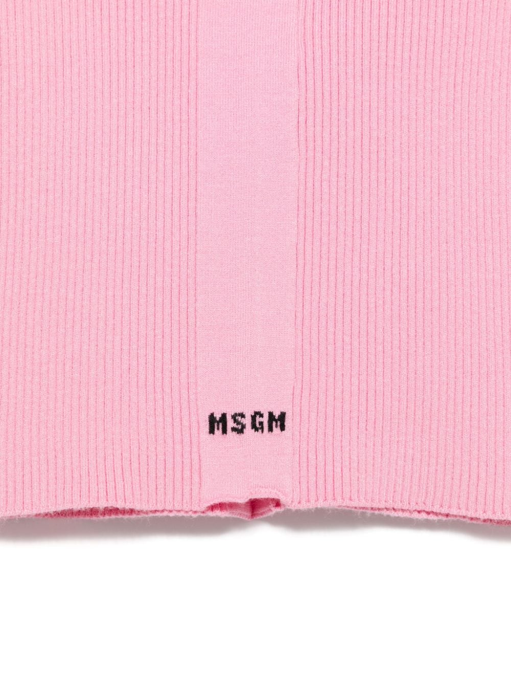 MSGM Kids Ribgebreide rok Roze