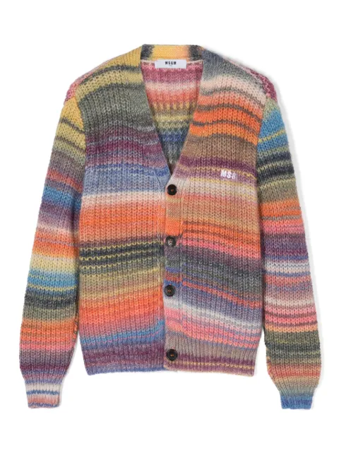 MSGM Kids logo-embroidered cardigan