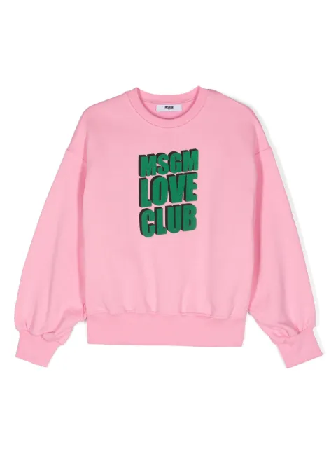 MSGM Kids logo-print cotton sweatshirt