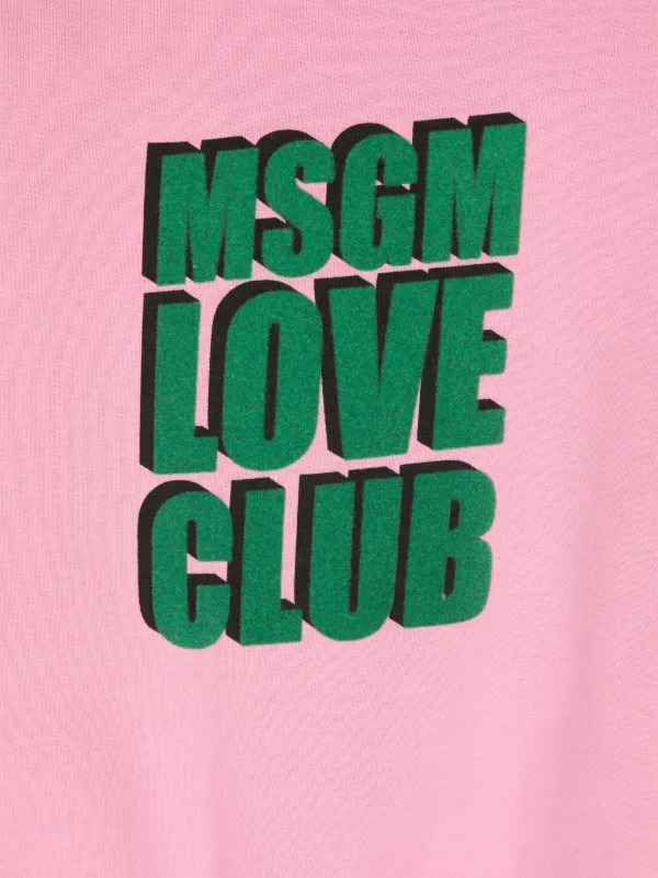 MSGM Kids logo-print Cotton Sweatshirt | Pink | FARFETCH VN