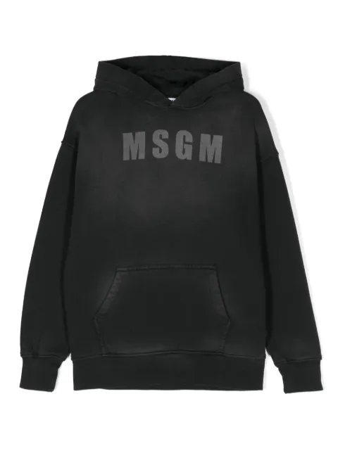 MSGM Kids logo-print hoodie