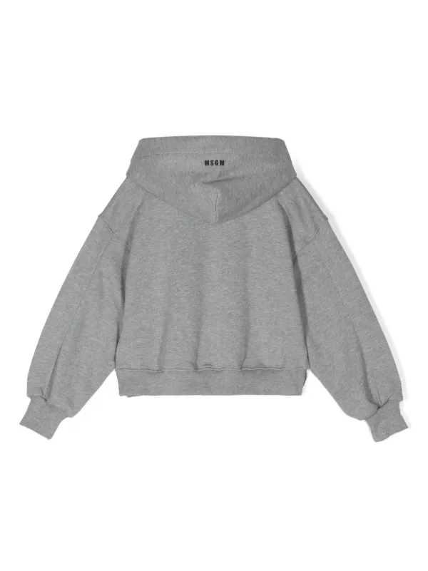Grey Cropped Crystal Hoodie Generation Love Renae Crystal
