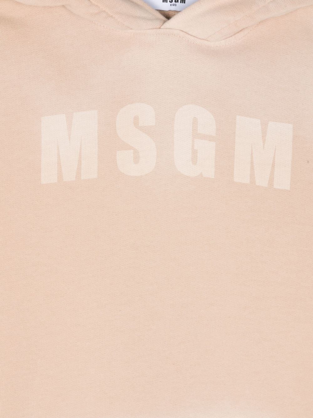 Shop Msgm Logo-print Hoodie In Neutrals