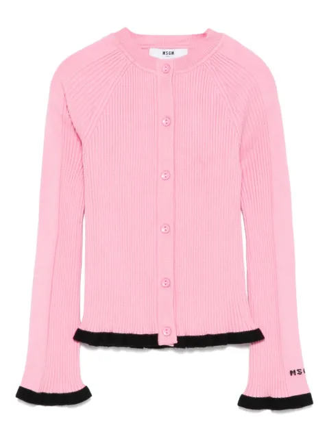 MSGM Kids cárdigan tejido de canalé