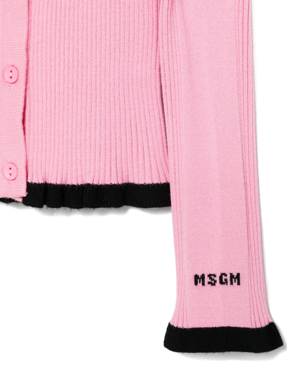 MSGM Kids Ribgebreid vest Roze
