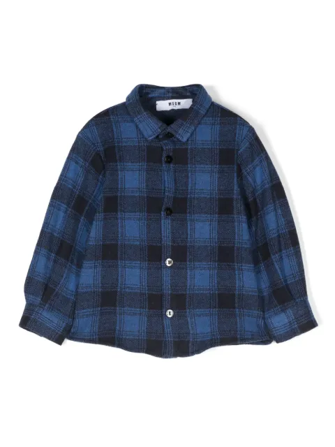 MSGM Kids Camisa xadrez tartan