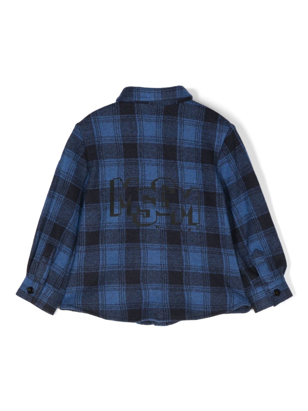 MSGM Kids tartan-check shirt - Blauw