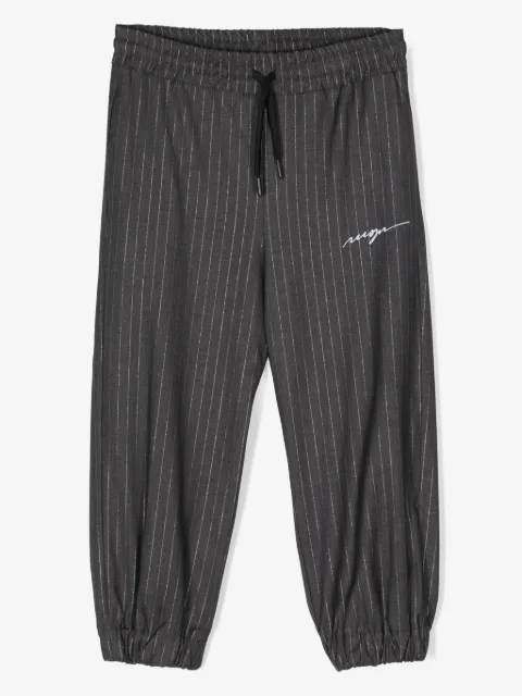 MSGM Kids logo-embroidered trousers